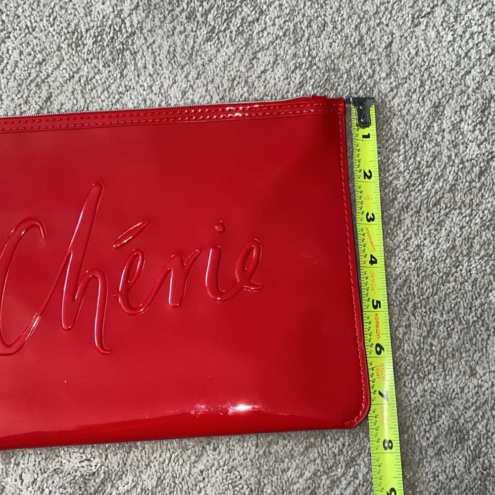 Kate Spade Fragrances Cherie Pouch red patent travel Bag‎ cosmetic Case ONLY New